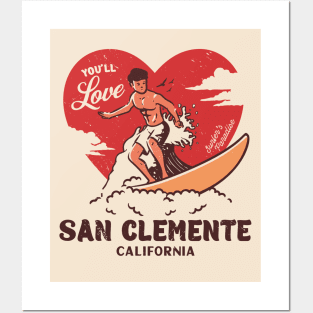 Vintage Surfing You'll Love San Clemente, California // Retro Surfer's Paradise Posters and Art